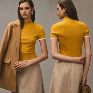 Maeve Mockneck Shortsleeve Sweater Top